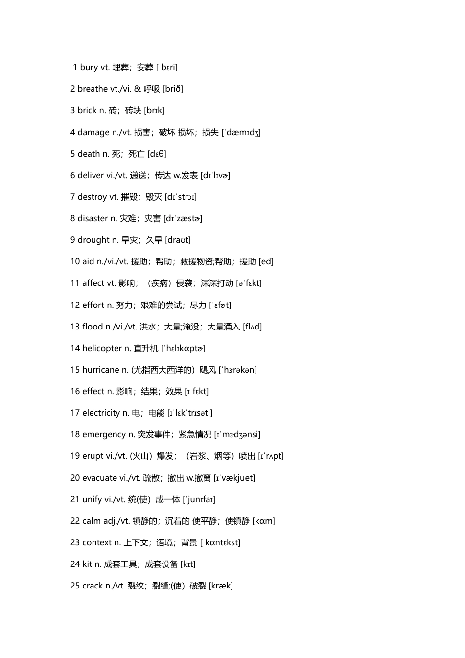 （2019新教材）人教版高中英语必修一 自测词表 unit 4 乱序版.docx_第1页