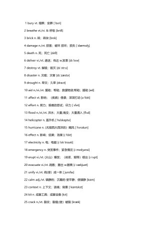 （2019新教材）人教版高中英语必修一 自测词表 unit 4 乱序版.docx