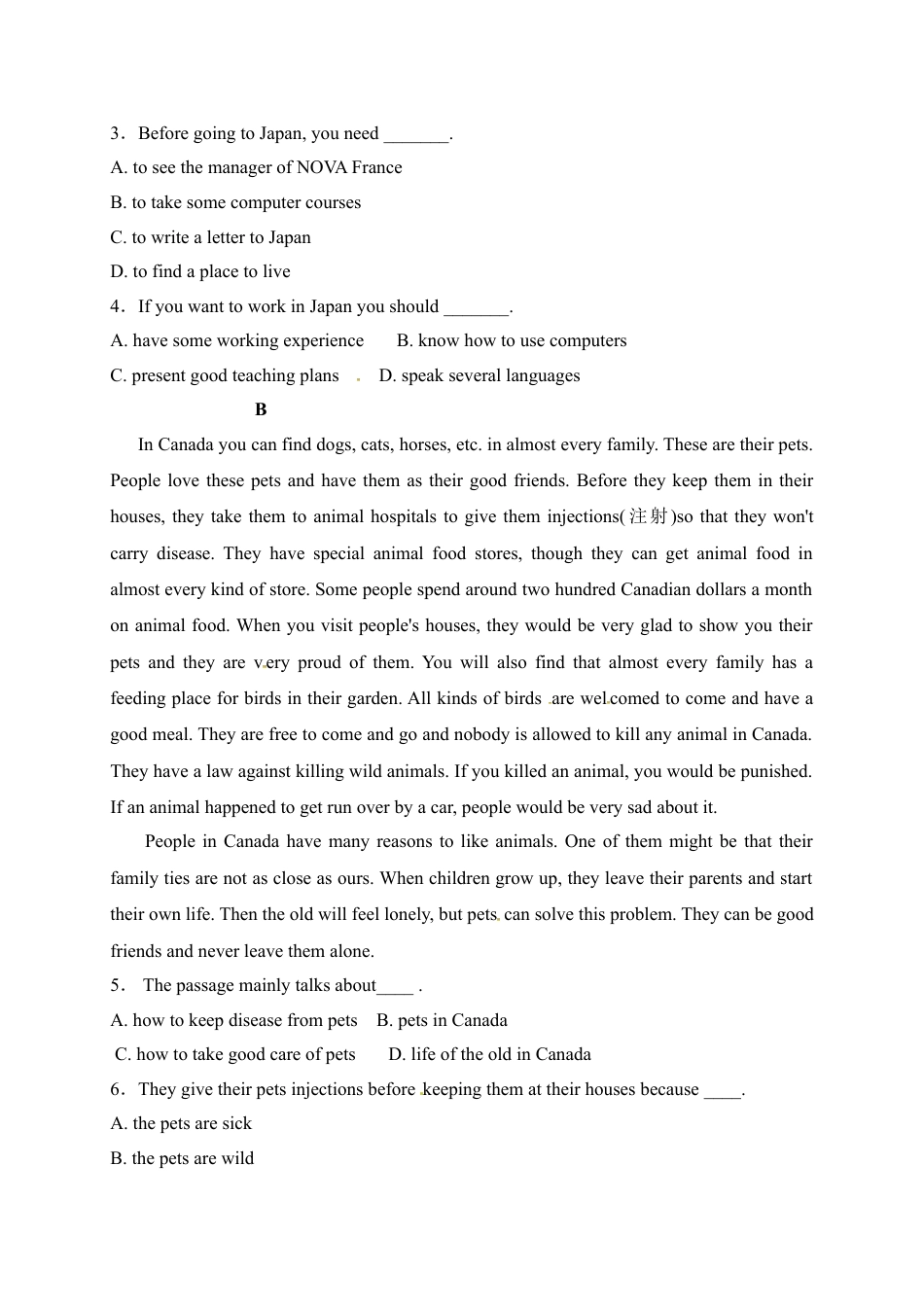 （2019新教材）人教版高中英语必修一高一上学期期中考试（11月月考）英语试题及答案.doc_第2页