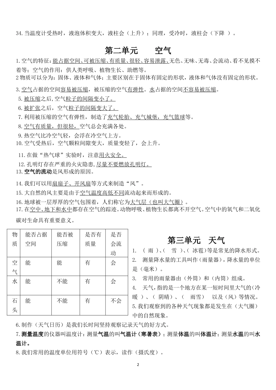 （2019新教科版）三年级科学上册期末复习提纲.doc_第2页
