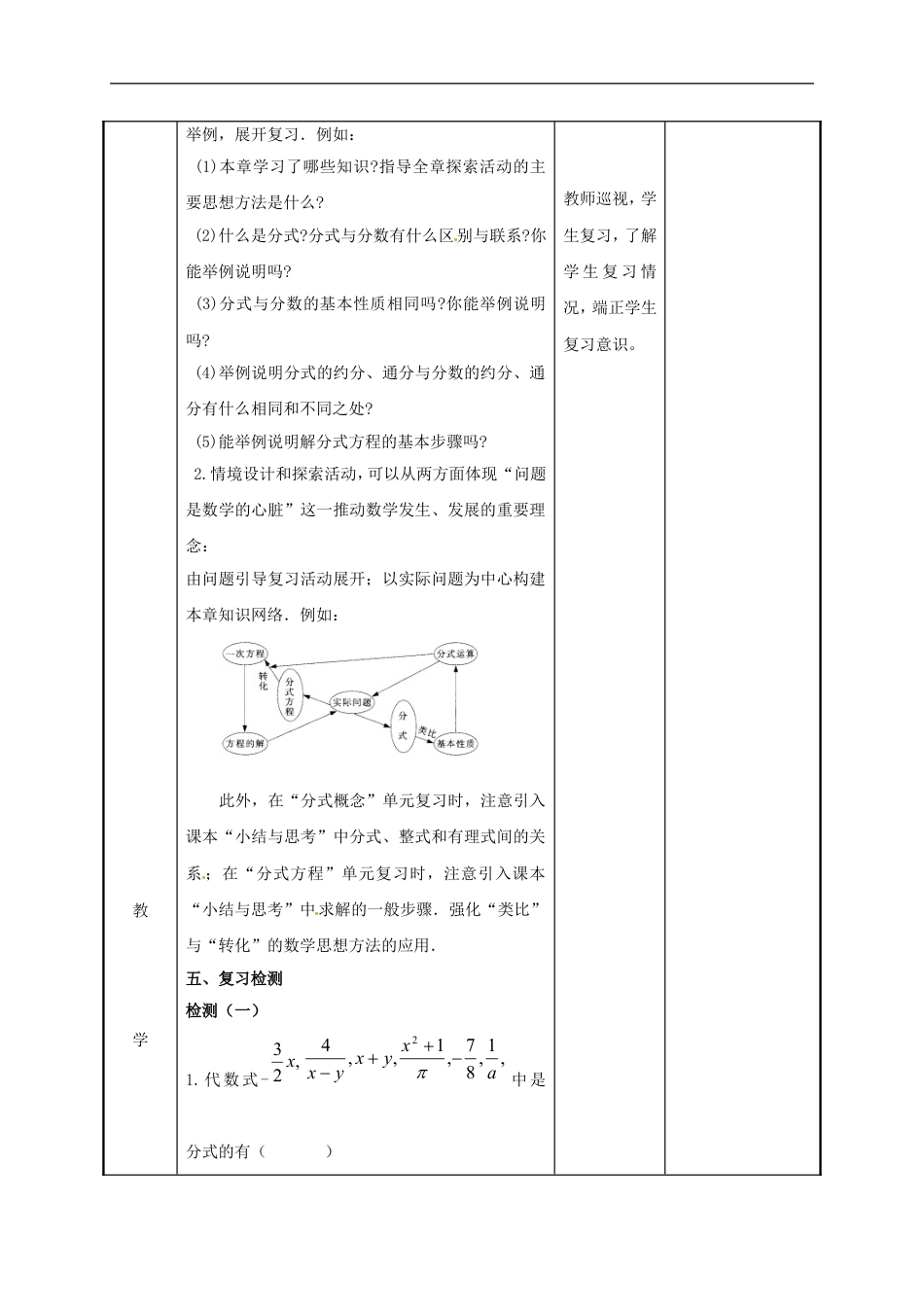 苏科版八年级数学下册第十章分式小结与思考3教案.doc_第2页
